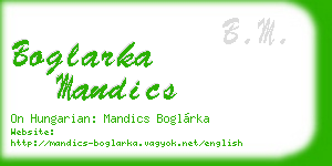 boglarka mandics business card